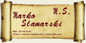 Marko Slamarski vizit kartica